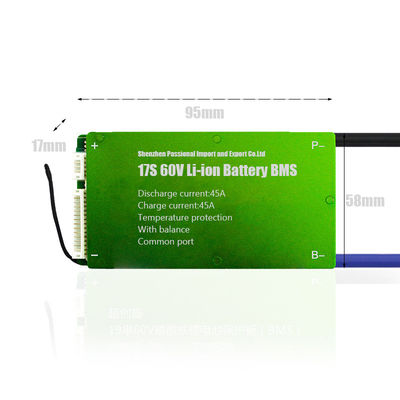 3.7V allgemeiner Hafen PWBs Li Ion Protection Board BMS 17S 60V 45A mit Balance