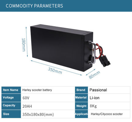 Batterie 60V 20Ah 30Ah Harley Electric Scooter Battery NMC Citycoco